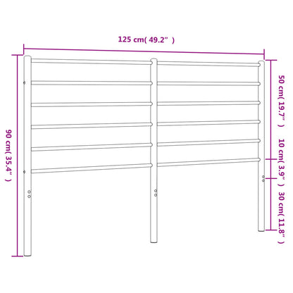 vidaXL Headboard | White | Powder-Coated Steel | For 120 cm wide bed | Durable