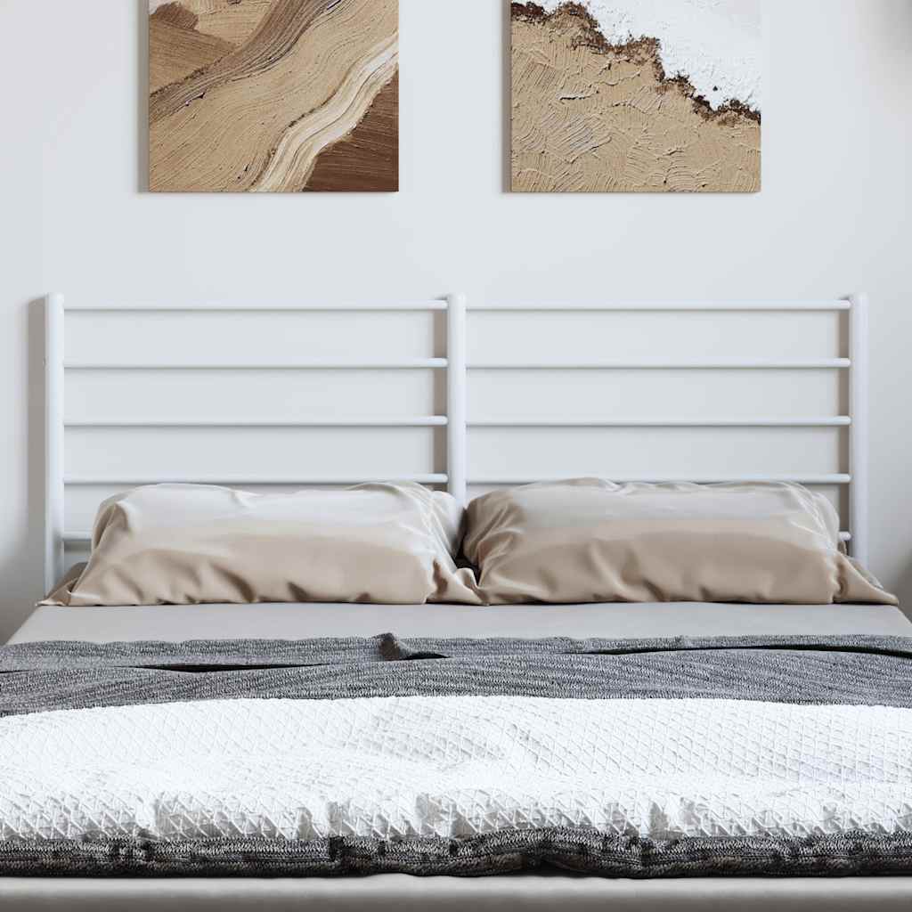 vidaXL Metal Replace Headboard White 135 cm