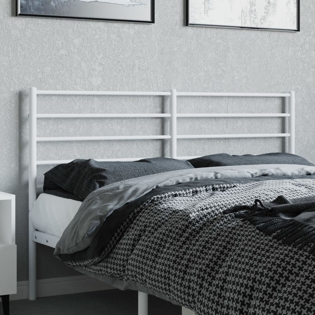 vidaXL Headboard | White | Powder-Coated Steel | 160 cm mattress width | Durable