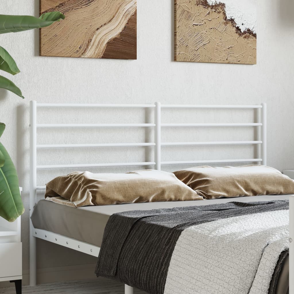 vidaXL Headboard | White | Powder-Coated Steel | 160 cm mattress width | Durable