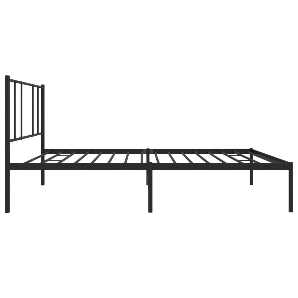 vidaXL Metal Bed Frame without Mattress with Headboard Black 90x190cm