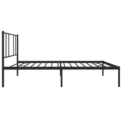 vidaXL Metal Bed Frame without Mattress with Headboard Black 90x190cm