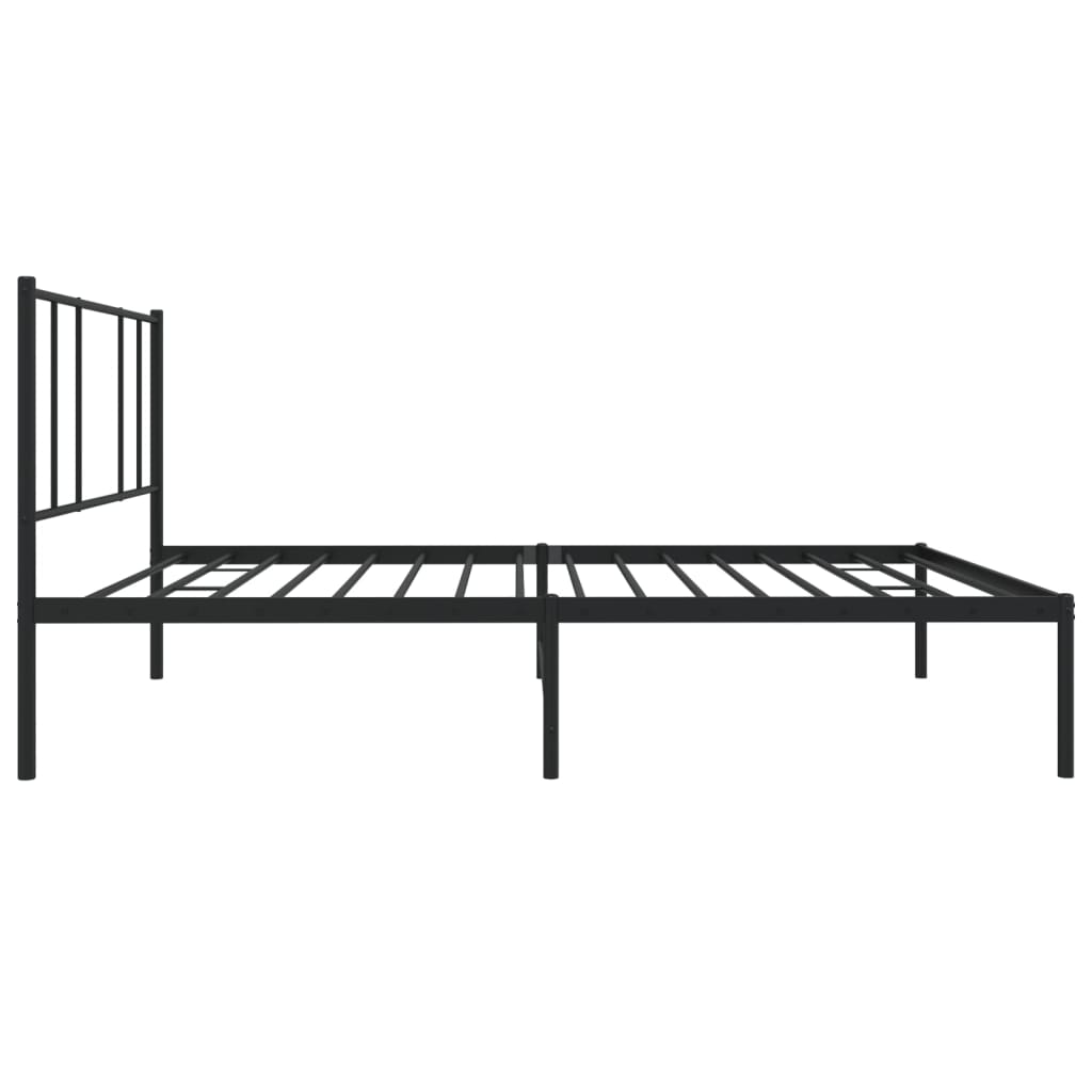 vidaXL Metal Bed Frame without Mattress with Headboard Black 100x200cm