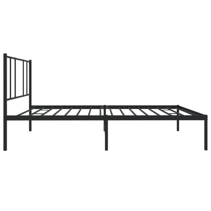 vidaXL Metal Bed Frame without Mattress with Headboard Black 100x200cm