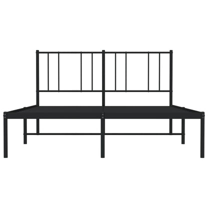 vidaXL Metal Bed Frame without Mattress with Headboard Black 120x190cm