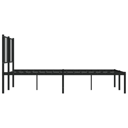 vidaXL Metal Bed Frame without Mattress with Headboard Black 120x190cm