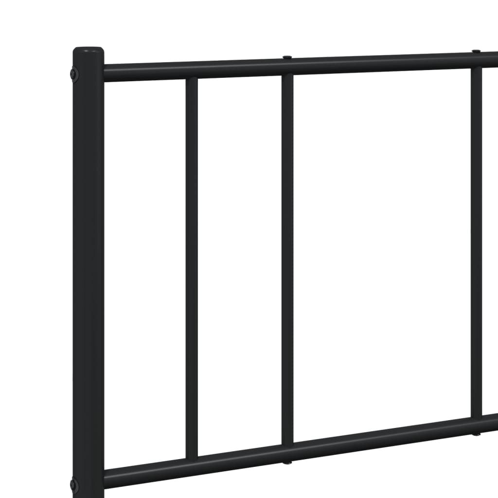 vidaXL Metal Bed Frame without Mattress with Headboard Black 120x190cm