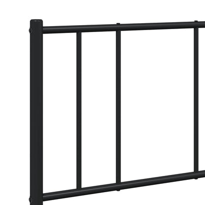 vidaXL Metal Bed Frame without Mattress with Headboard Black 120x190cm