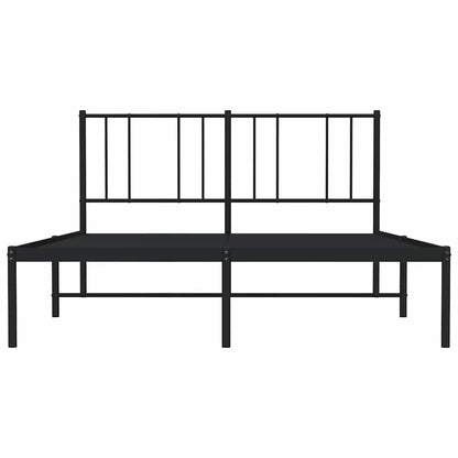 vidaXL Metal Bed Frame without Mattress with Headboard Black 120x200cm