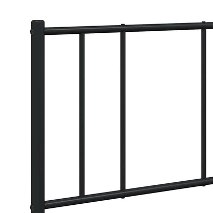 vidaXL Metal Bed Frame without Mattress with Headboard Black 135x190cm