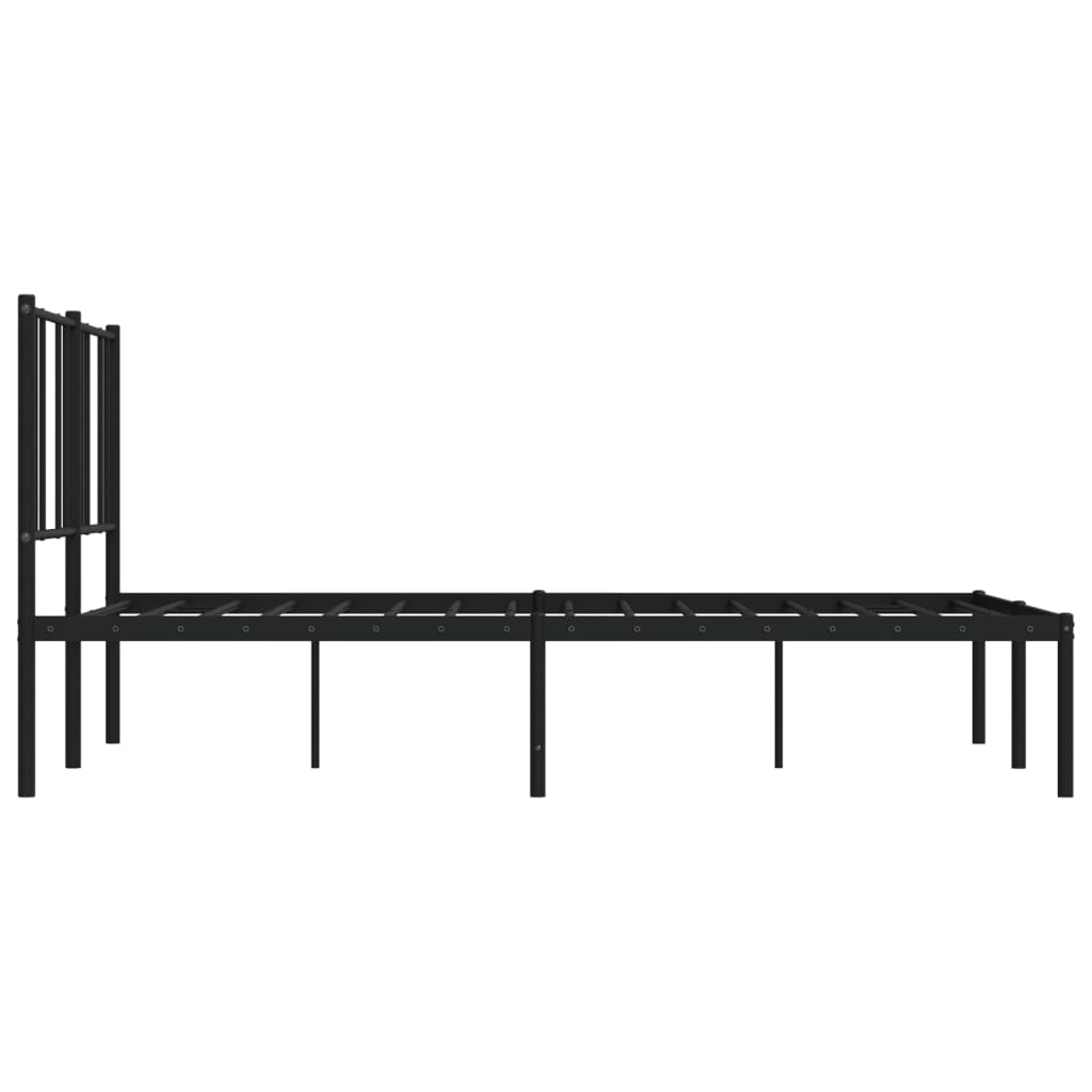 vidaXL Metal Bed Frame without Mattress with Headboard Black 140x190cm