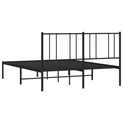 vidaXL Metal Bed Frame without Mattress with Headboard Black 140x190cm