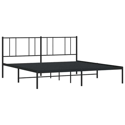 vidaXL Metal Bed Frame without Mattress with Headboard Black 183x213cm