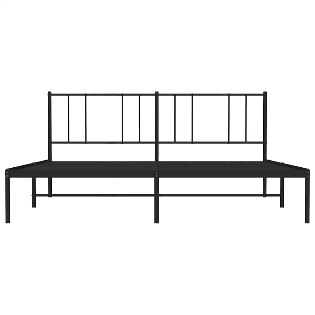 vidaXL Metal Bed Frame without Mattress with Headboard Black 193x203cm