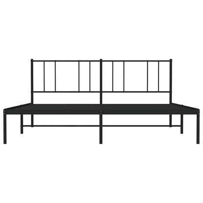 vidaXL Metal Bed Frame without Mattress with Headboard Black 193x203cm