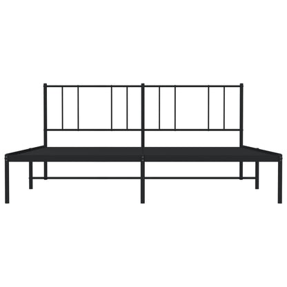 vidaXL Metal Bed Frame without Mattress with Headboard Black 200x200cm