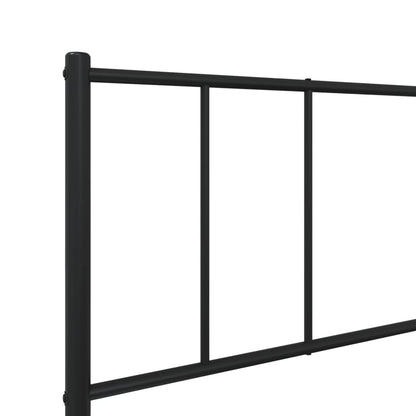 vidaXL Metal Bed Frame without Mattress with Footboard Black 100x200cm