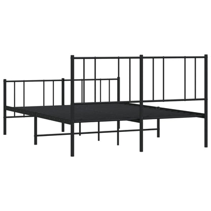 vidaXL Metal Bed Frame without Mattress with Footboard Black 120x200cm