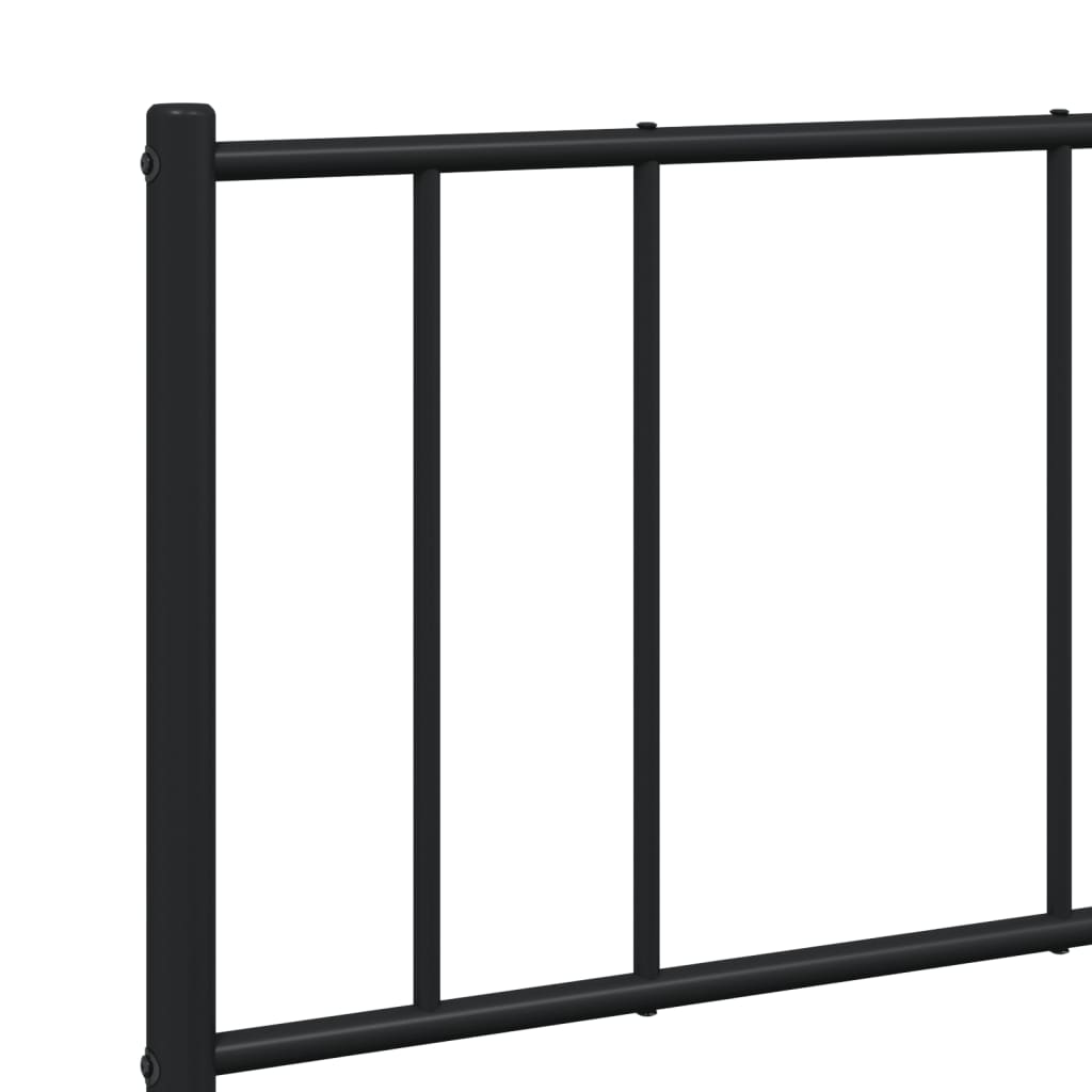 vidaXL Metal Bed Frame without Mattress with Footboard Black 140x190cm