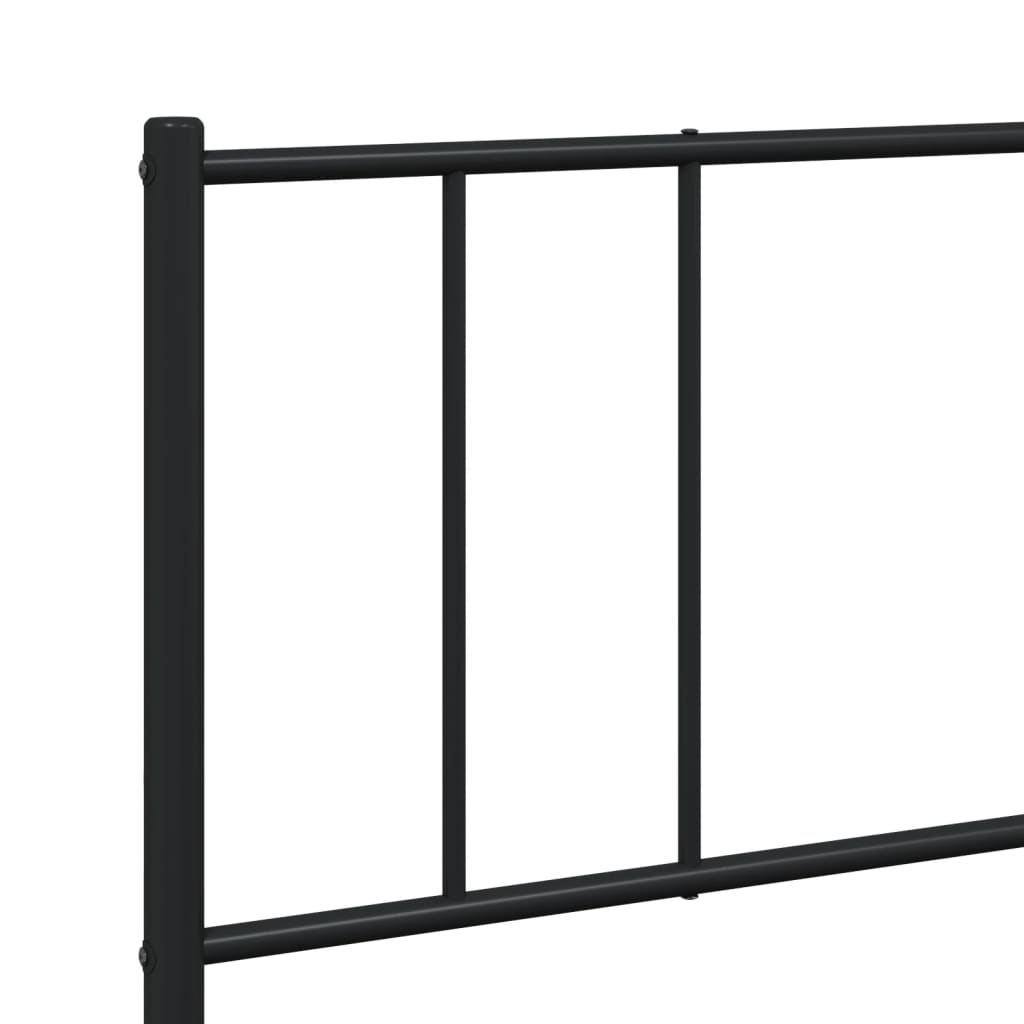 vidaXL Metal Bed Frame without Mattress with Footboard Black 180x200cm