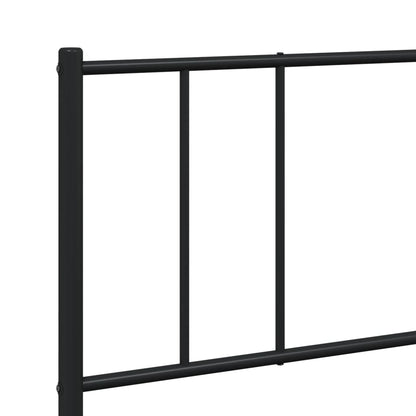 vidaXL Metal Bed Frame without Mattress with Footboard Black 180x200cm