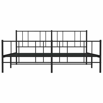 vidaXL Metal Bed Frame without Mattress with Footboard Black 183x213cm