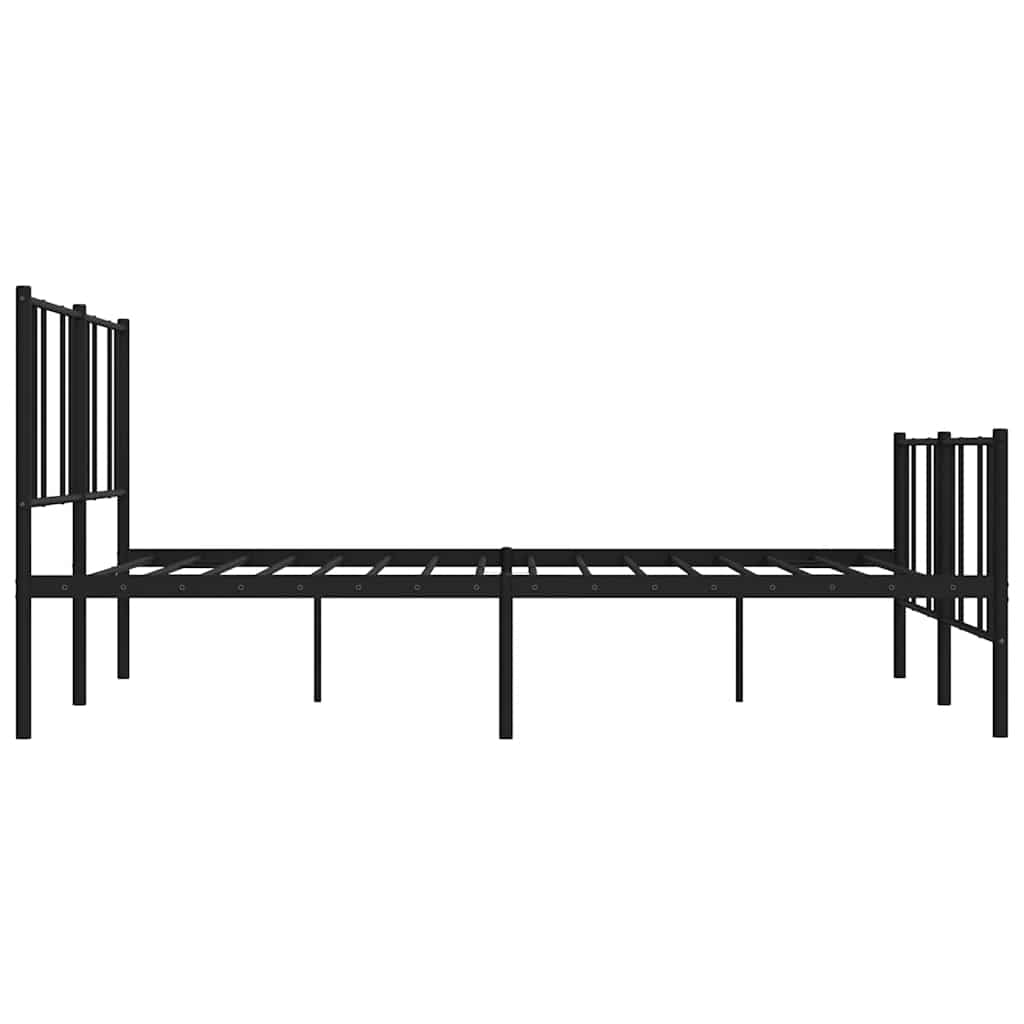 vidaXL Metal Bed Frame without Mattress with Footboard Black 193x203cm