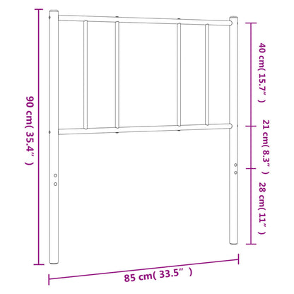 vidaXL Metal Replace Headboard Black 80 cm