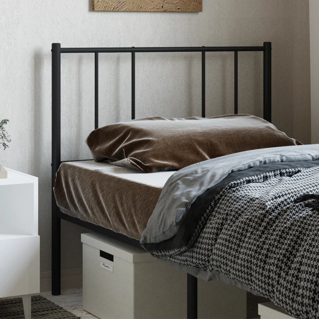 vidaXL Metal Replace Headboard Black 80 cm