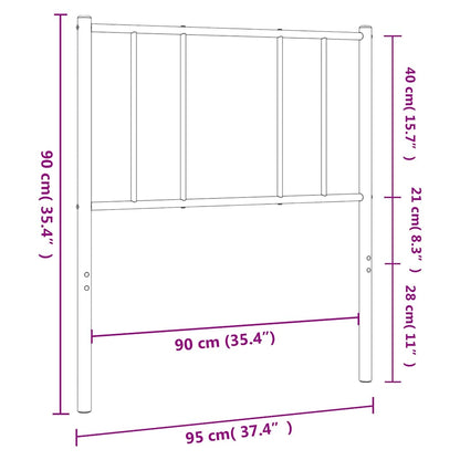 vidaXL Metal Replace Headboard Black 90 cm