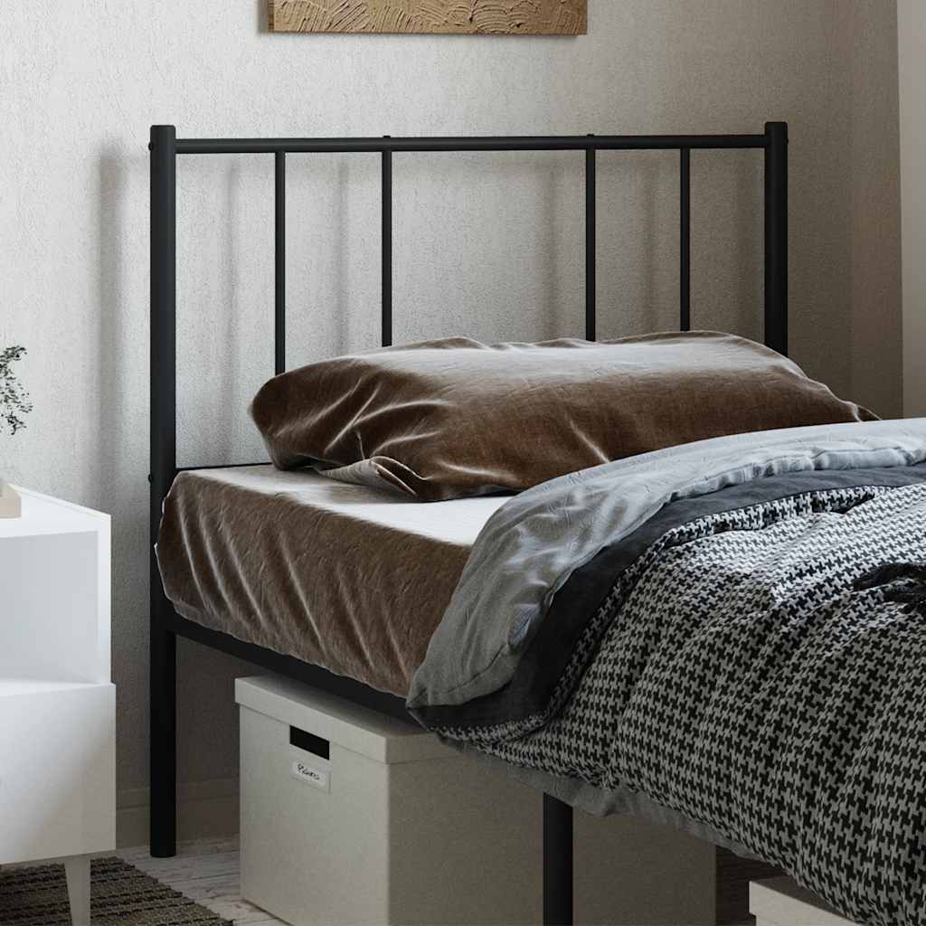 vidaXL Metal Replace Headboard Black 90 cm