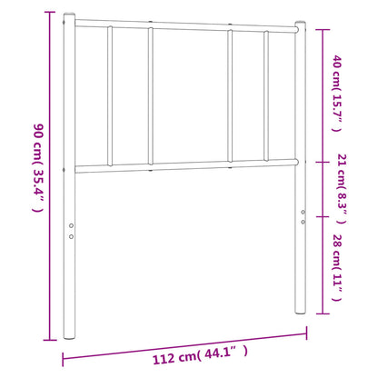 vidaXL Metal Replace Headboard Black 107 cm