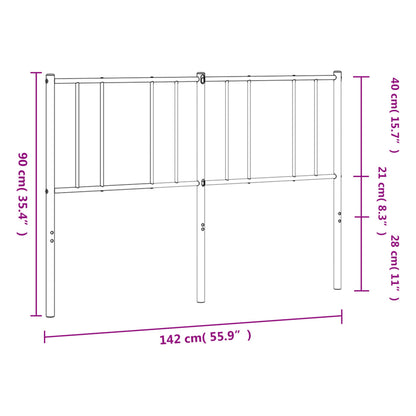 vidaXL Metal Replace Headboard Black 135 cm