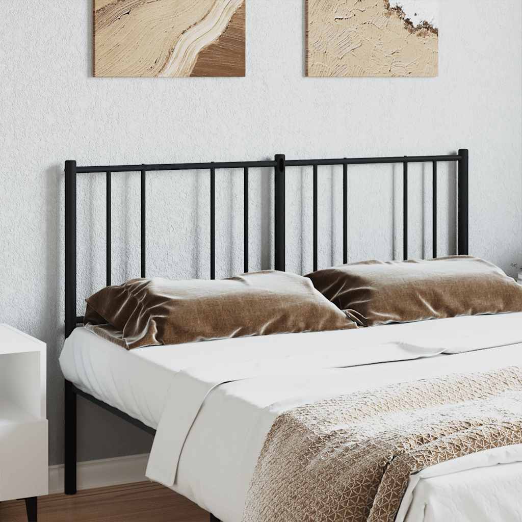 vidaXL Metal Replace Headboard Black 140 cm