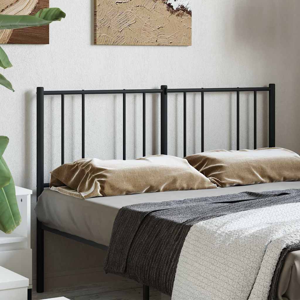 vidaXL Metal Replace Headboard Black 140 cm