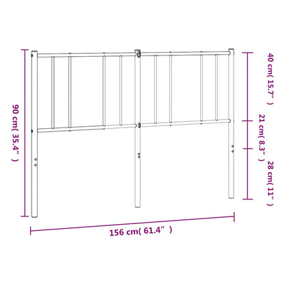 vidaXL Metal Replace Headboard Black 150 cm