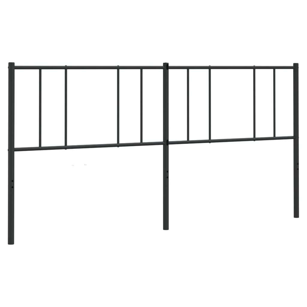 vidaXL Metal Replace Headboard Black 200 cm
