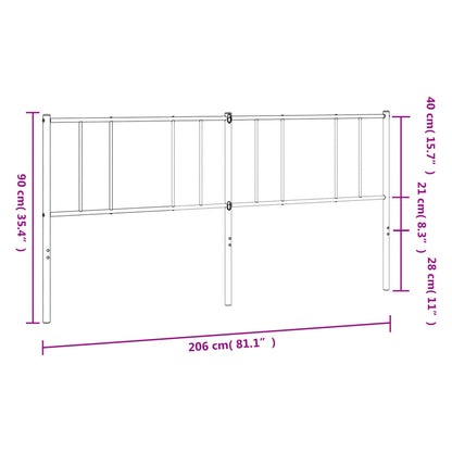 vidaXL Metal Replace Headboard Black 200 cm