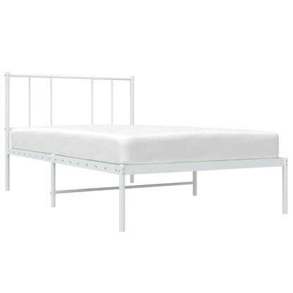 vidaXL Metal Bed Frame without Mattress with Headboard White 80x200cm