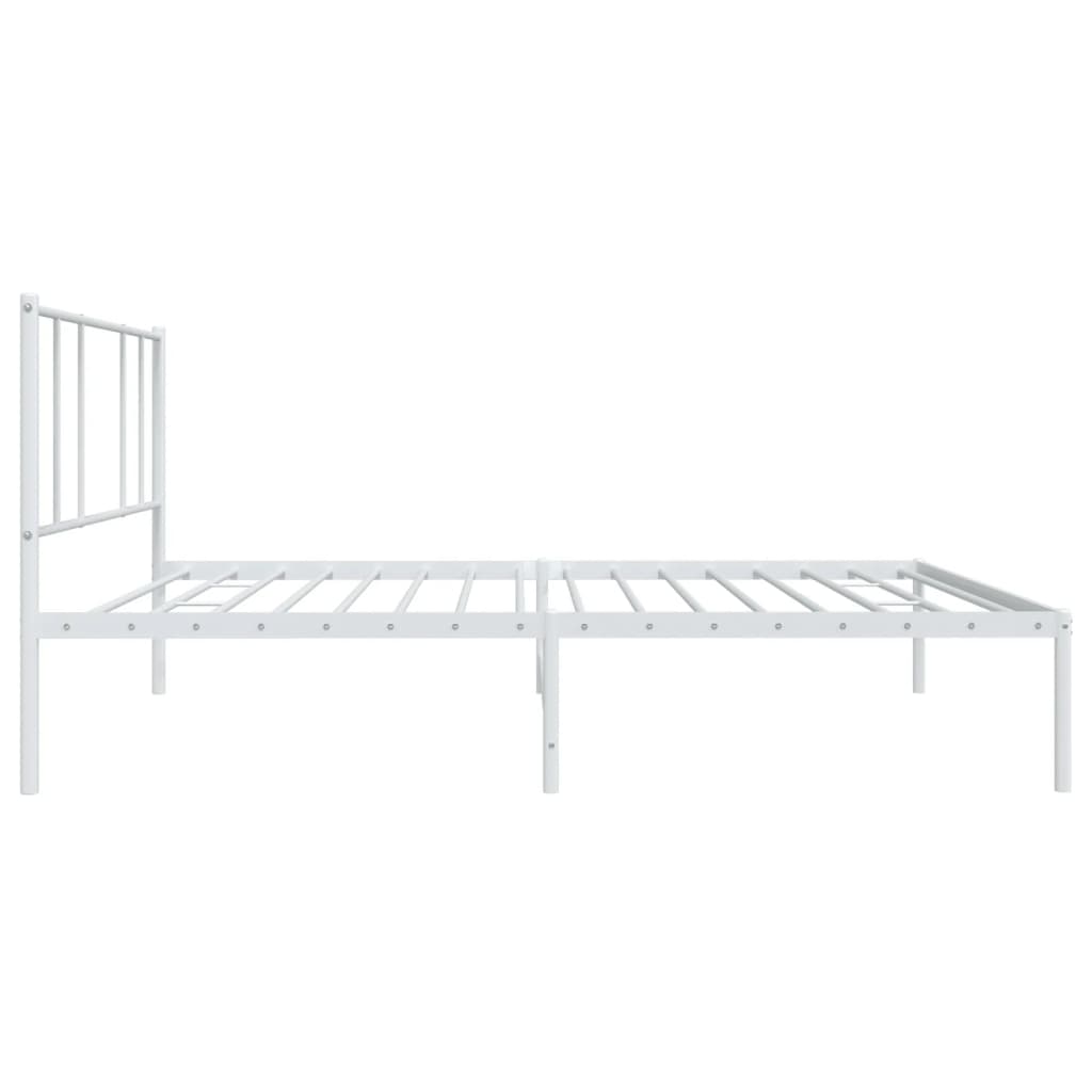 vidaXL Metal Bed Frame without Mattress with Headboard White 80x200cm