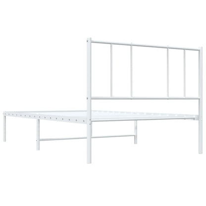 vidaXL Metal Bed Frame without Mattress with Headboard White 80x200cm