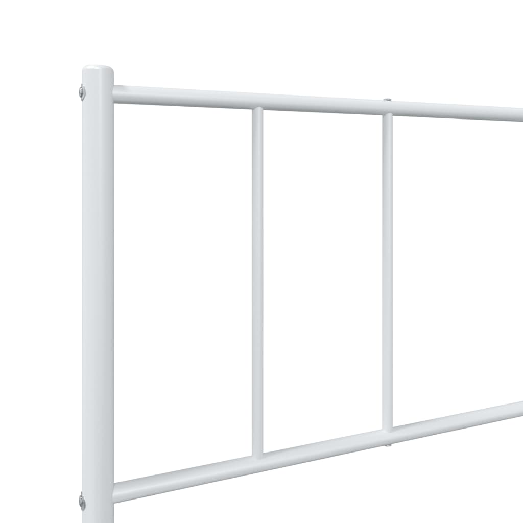 vidaXL Metal Bed Frame without Mattress with Headboard White 90x190cm