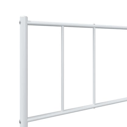 vidaXL Metal Bed Frame without Mattress with Headboard White 90x190cm