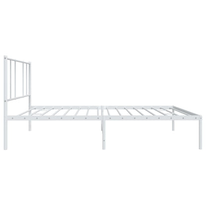vidaXL Metal Bed Frame without Mattress with Headboard White 100x190cm