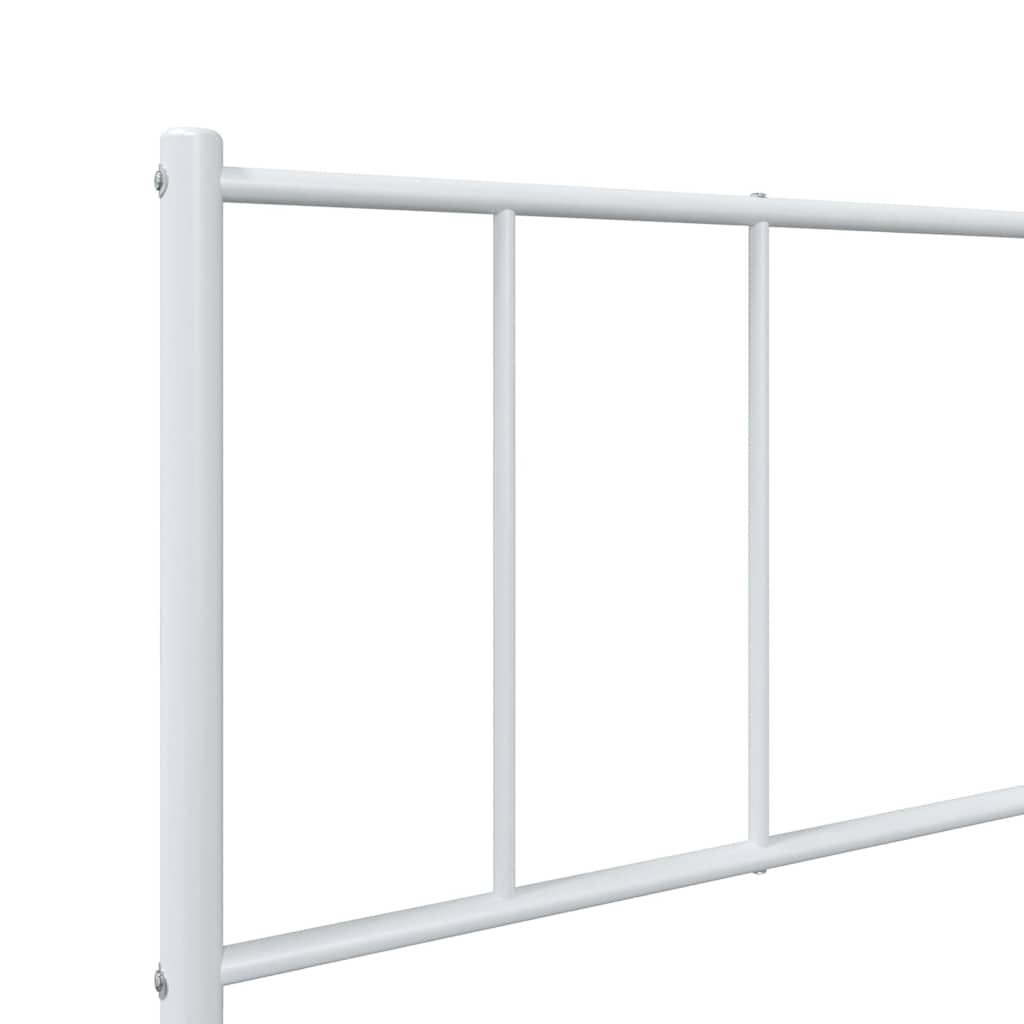 vidaXL Metal Bed Frame without Mattress with Headboard White 100x200cm