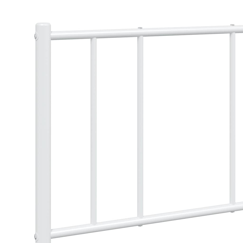vidaXL Metal Bed Frame without Mattress with Headboard White 120x200cm