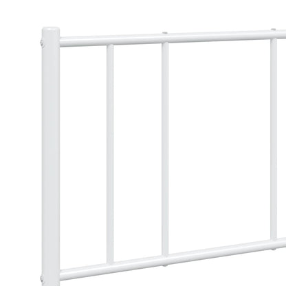vidaXL Metal Bed Frame without Mattress with Headboard White 120x200cm