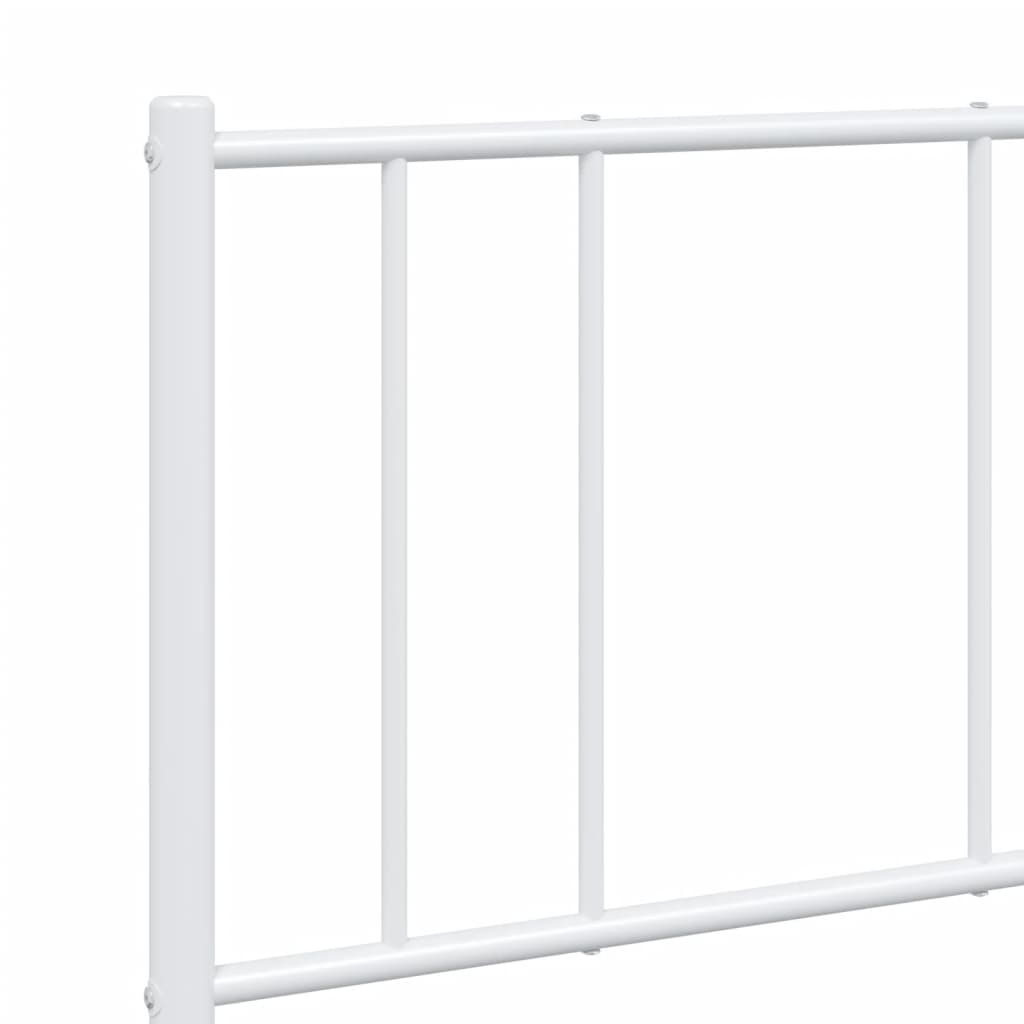 vidaXL Metal Bed Frame without Mattress with Headboard White 140x200cm