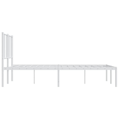 vidaXL Metal Bed Frame without Mattress with Headboard White 160x200cm