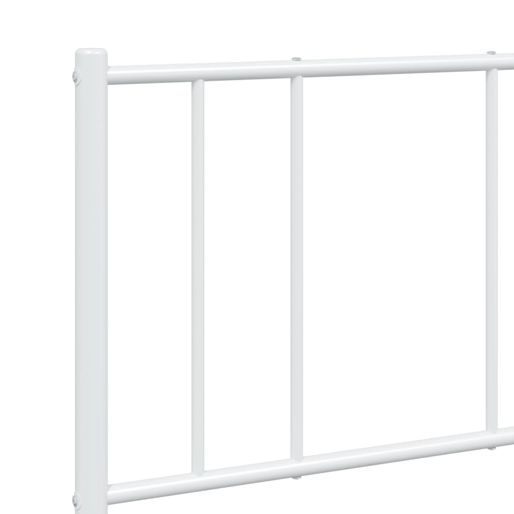 vidaXL Metal Bed Frame without Mattress with Headboard White 160x200cm